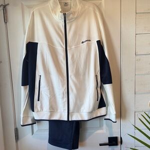 Soprano White and Navy Zip-Up Jacket